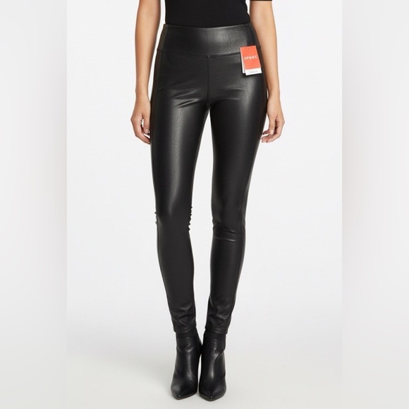 SPANX Women's Faux Leather Black Leggings
